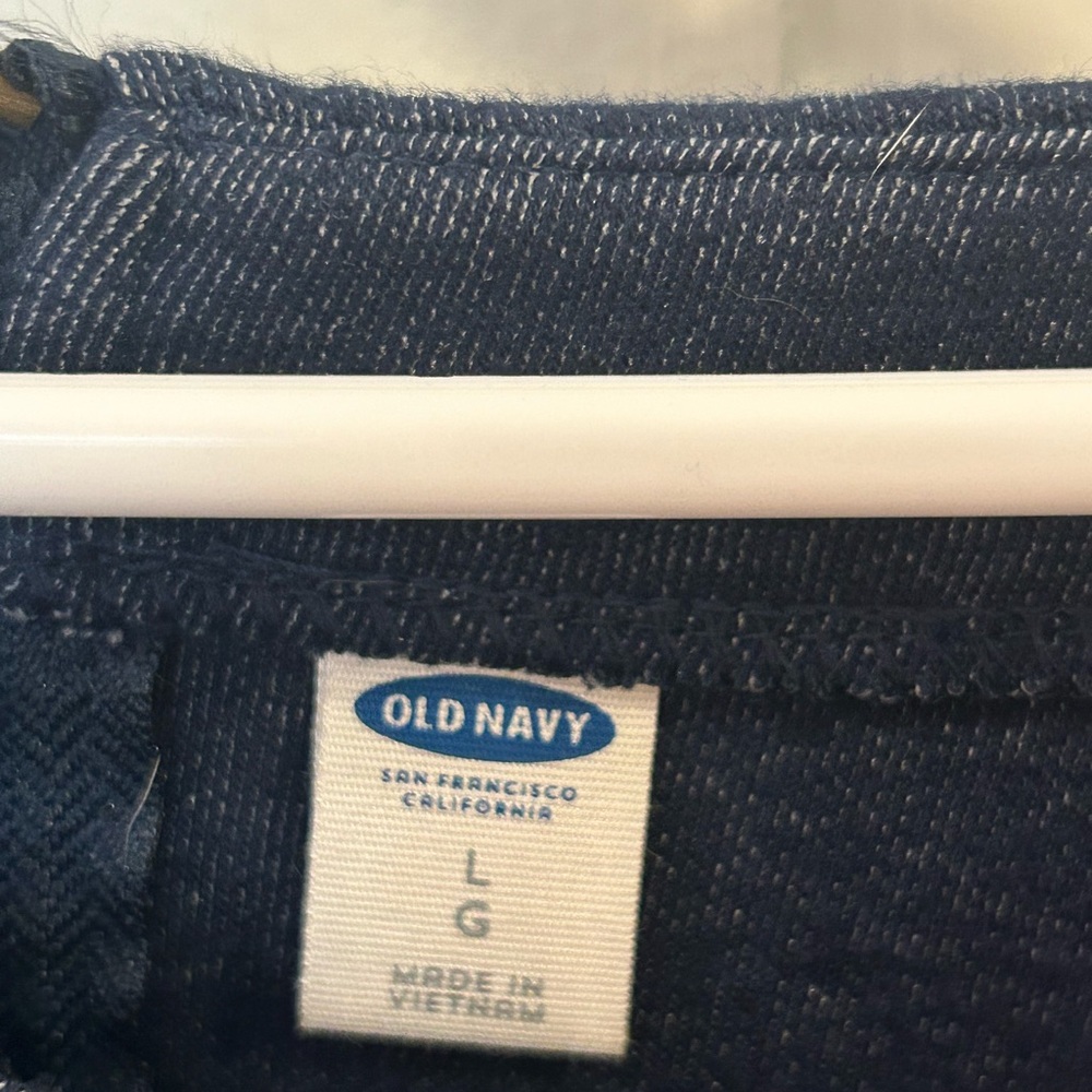 Old Navy bundle Striped Black and White & Denim Dresses size Large - Picture 3 of 11